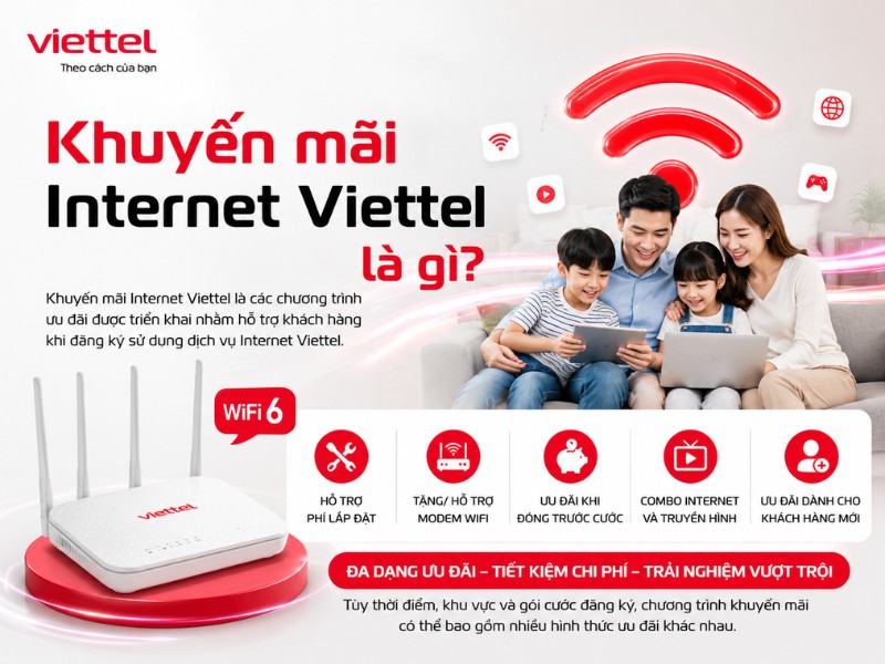Khuyến Mãi Internet Viettel Mới Nhất - Ưu Đãi Khi Đăng Ký Lắp Mạng Khuyến mãi Internet Viettel là gì và các ưu đãi khi đăng ký lắp mạng