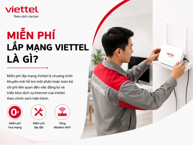 Lắp Mạng Viettel Có Được Miễn Phí Lắp Đặt Không? Miễn phí lắp mạng Viettel là gì và điều kiện được miễn phí lắp đặt Internet