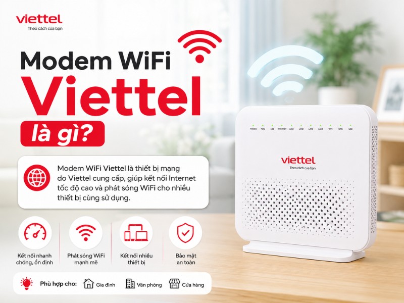 Modem WiFi Viettel: Chọn Thiết Bị Phù Hợp Cho Gia Đình & Doanh Nghiệp Modem WiFi Viettel là gì và cách thiết bị kết nối Internet cho gia đình